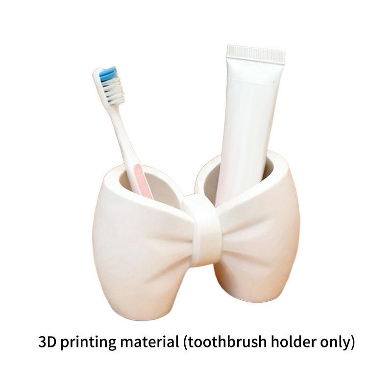 1pc Creative Bow Pen and Toothbrush Holder | Plastic, Freestanding, Ideal for Bedroom and Bathroom Decor, bathroom accessories