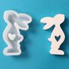 Easter Rabbit Silicone Mold 3D Heart Rabbit Candle Mold DIY Aromatherapy Candle Making Tool Resins Gypsum Mold Birthday