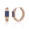 ELLE Jewelry 14K Bold Blue One-Touch Earrings (Gold Pin) ELGPEE359