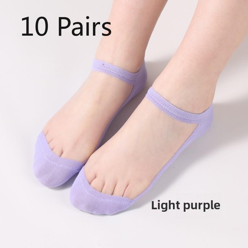 

10 пар женских весенне-летних прохладных прозрачных носков-лодочек для взрослых, милые чулки принцессы с кристаллами и стеклом