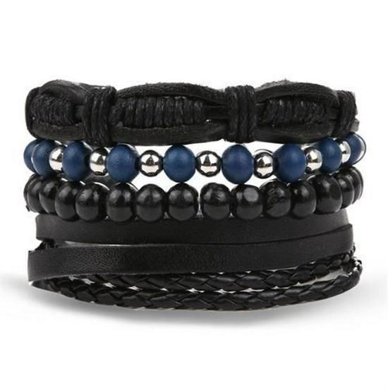 Schmetterling Stern Mond Anhänger Vintage Mehrschichtiges Lederarmband