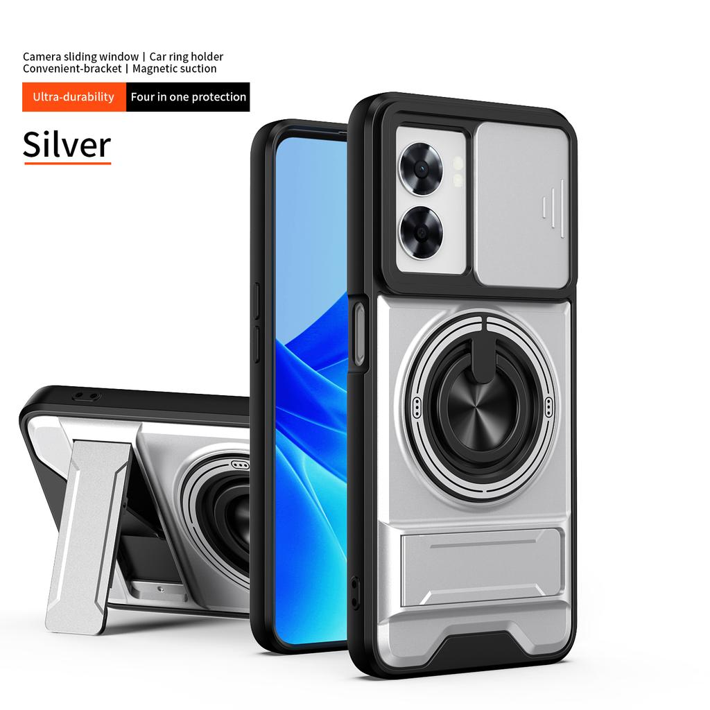 For Oppo A57s Case OPPO A77s Cover Oppo A57e A77 A57 4G 5G Magsafe Magnetic Fold Holder Military Armor Camera Protection Cover