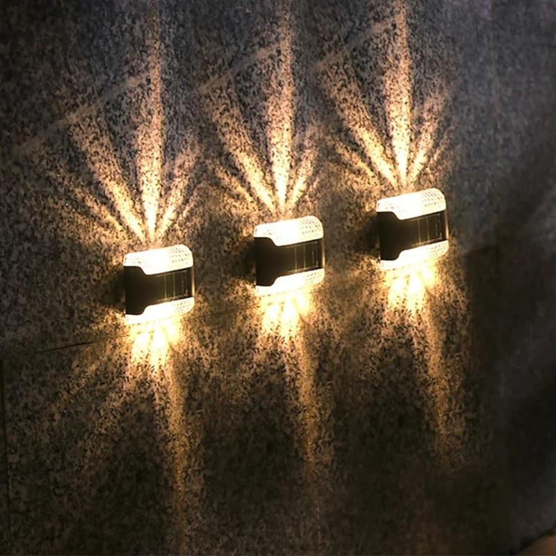 Waterproof LED Solar Lamp Outdoor Garden Ambient Lighting Decoration Up & Down Lights Stair Yard Fence Color Change Wall Light