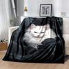 1pc Cat Printing Lightweight Flannel Blanket, Comfortable and Warm Blanket, for Camping Sofa Bed and Couch Office, Gift