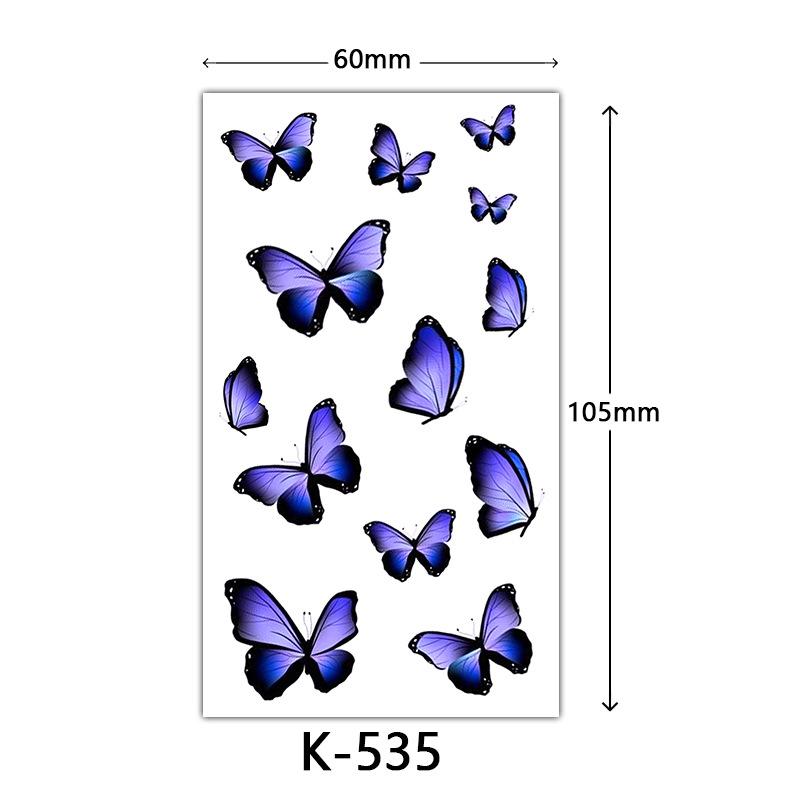 Small Fresh Tattoo Sticker, English, Alphabet Flower Butterfly Sketch Line, Waterproof Tattoo Sticker Tattoo