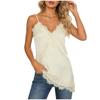 Damen Mode V-Ausschnitt Satin Spitze Camisole Verstellbare Spaghettiträger Sexy Cami Top