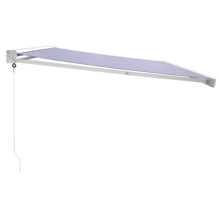 VidaXL Auvent rétractable bleu et blanc 5x3 m tissu et aluminium, auvent, auvent de patio, auvent d'extérieur, auvent de 3154525