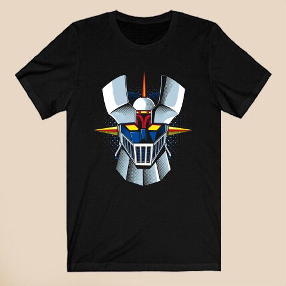 Mazinger-Z Shin Robot Head Men's Black T-Shirt Size S-5XL Unisex T-Shirt