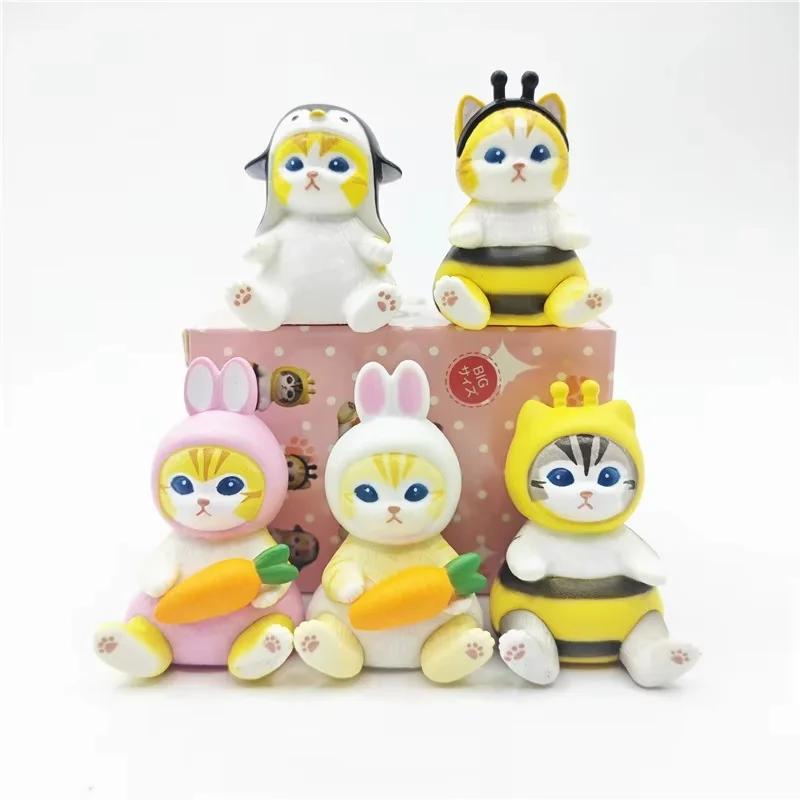 Mofusand Cats In Animal Suits Series Trendy Plaything  Rabbit Cat Kawaii Desktop Decoration Action Figurine Festival Gifts