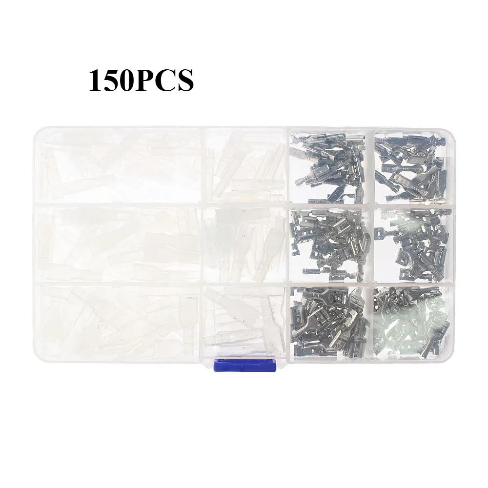 

150PCS/box Electrical Crimp Terminals Car Speaker Wire Connector Assorted Kit 2.8/4.8/6.3mm Insulated Male Female Wire Connector