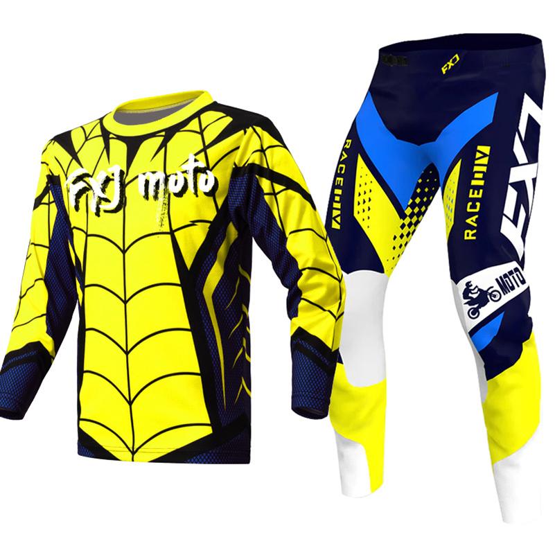 Motokroso pavarų komplektas vaikams 4 5 6 7 8 9 10 11 12 13 metų Jaunimas vaikas Motociklas berniukas Mergaitė Jersey Pant Kits lenktyninis kostiumas Visureigis Enduro MX MTB