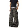 American vintage Camouflage Overalls Men's and Women's Pocket Design High Street Loose All-Match Wide-Leg Straight Casual Pants
