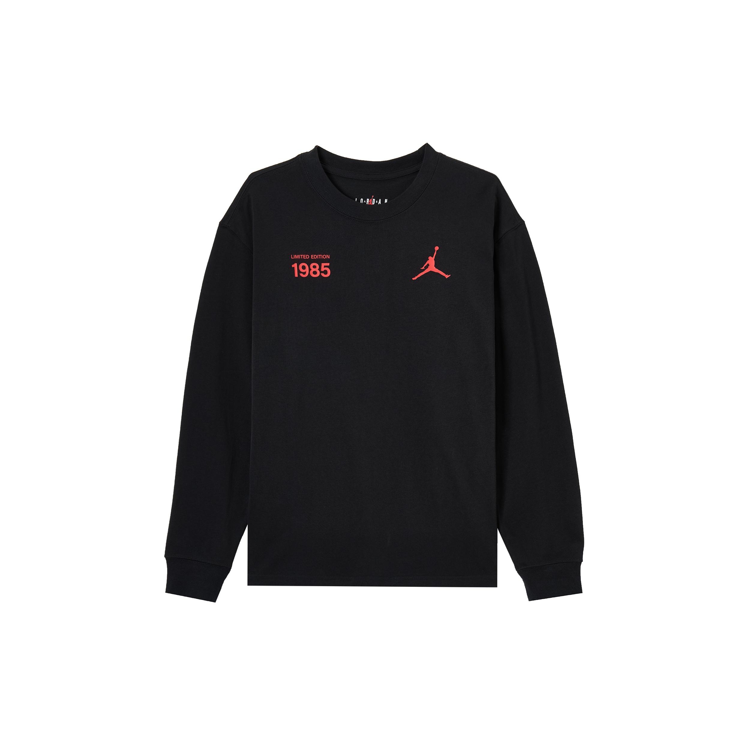 Air Jordan Loose Round Neck Long Sleeves T-Shirt Men s Black DM3544-010 XS