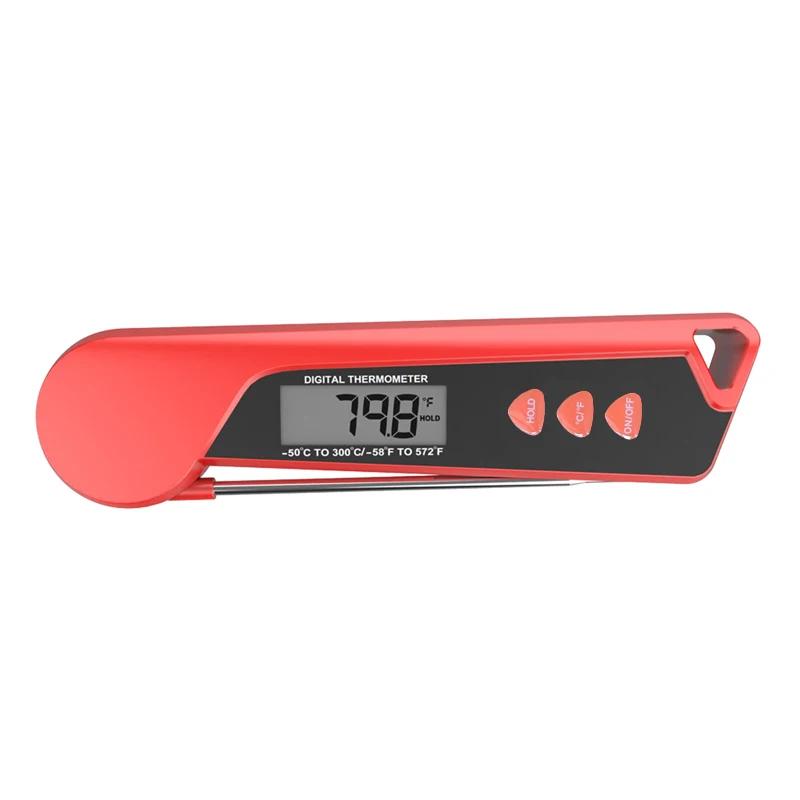 Folding Electronic Barbecue Thermometer Wireless Double Probe Food Thermometer Waterproof Kitchen Cooking Meat Thermometer красный