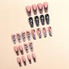 96 szt. 24*4 Krwiste Halloween Długie Migdały Sztuczne Paznokcie 3D Czarna Czerwona Pajęczyna Czaszka Przyklejane Paznokcie Pełne Pokrycie Manicure Dekoracje