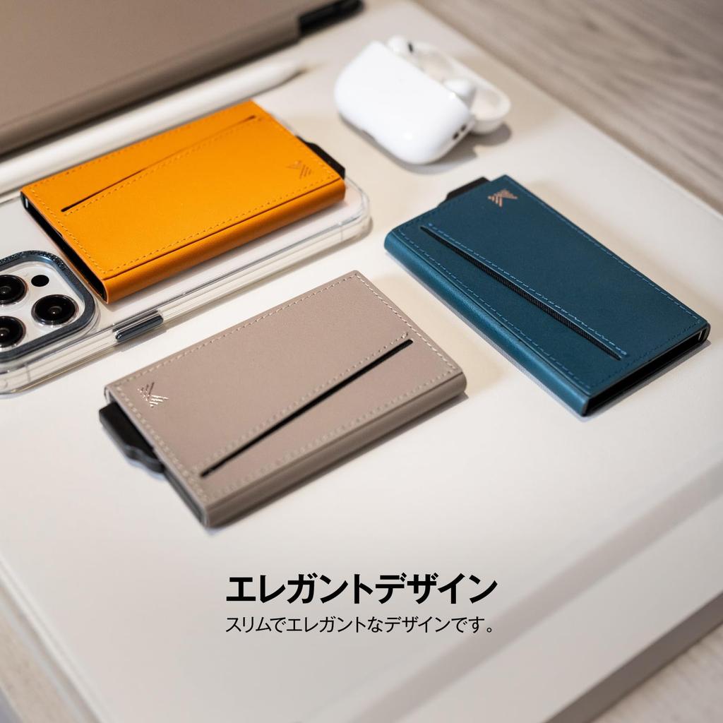 MONOCOZZI MagSafe Compatible Card Case with Faux Slim Card Magnetic Card Holder with Various LUCID REFINED CARD Midnight Blue Anti-Magnetic Design,