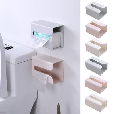 Nástěnný držák na kapesníky Samolepicí kryt na krabici s kapesníky Dávkovač Úložný organizér na toaletní ubrousky, ubrousky Police pro kuchyň, koupelnu