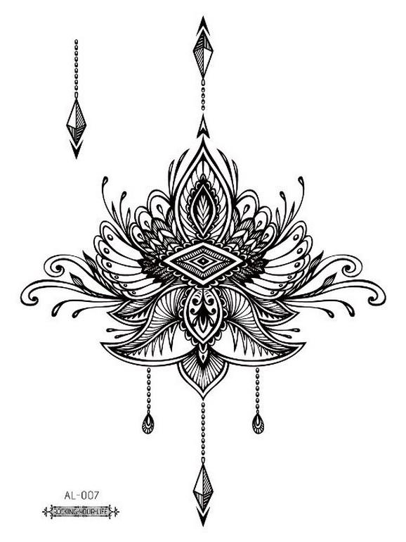 Naklejka tatuażowa wodoodporna Rekalong Goddess Floral na ramię i klatkę piersiową