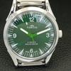 HAND-WINDING VINTAGE SWISS MENS REFURBISHED GREEN COLOR DIAL WATCH a700996-5 R205a-a700996