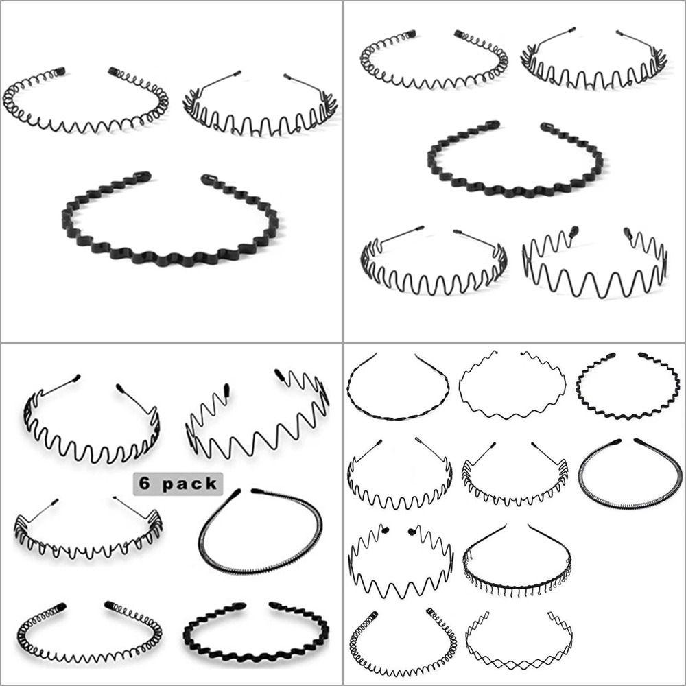 Hair Styling Tool Alice Style Casual Headwear Sports Metal Hairband Wavy Headband Black Head Hoop