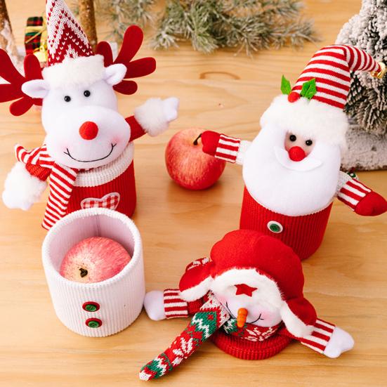 

Рождественская подарочная коробка, вязаный милый Санта-Клаус, снеговик, кукла-Лось, подарок, печенье, лакомство, закуска, контейнер для конфет, сувениры для рождественской вечеринки