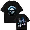 Rapper The Weeknd Double Sided Print T-shirt Men Women Hip Hop Fashion Pop Music Streetwear Male Oversized Crewneck Tshirt Tops