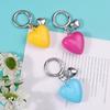 Keychain Pendant Metal Spring Buckle Smooth Open Close Mini Glossy Resin Heart Charm Key Chain Keys Bags Car