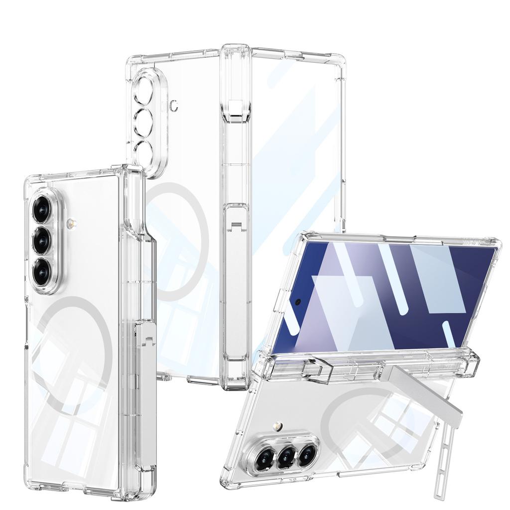Samsung Z Fold7 Magnetic Phone Case Airbag Anti Fall Mobile Phone Transparent Protective Case Magsafe Wireless Charging