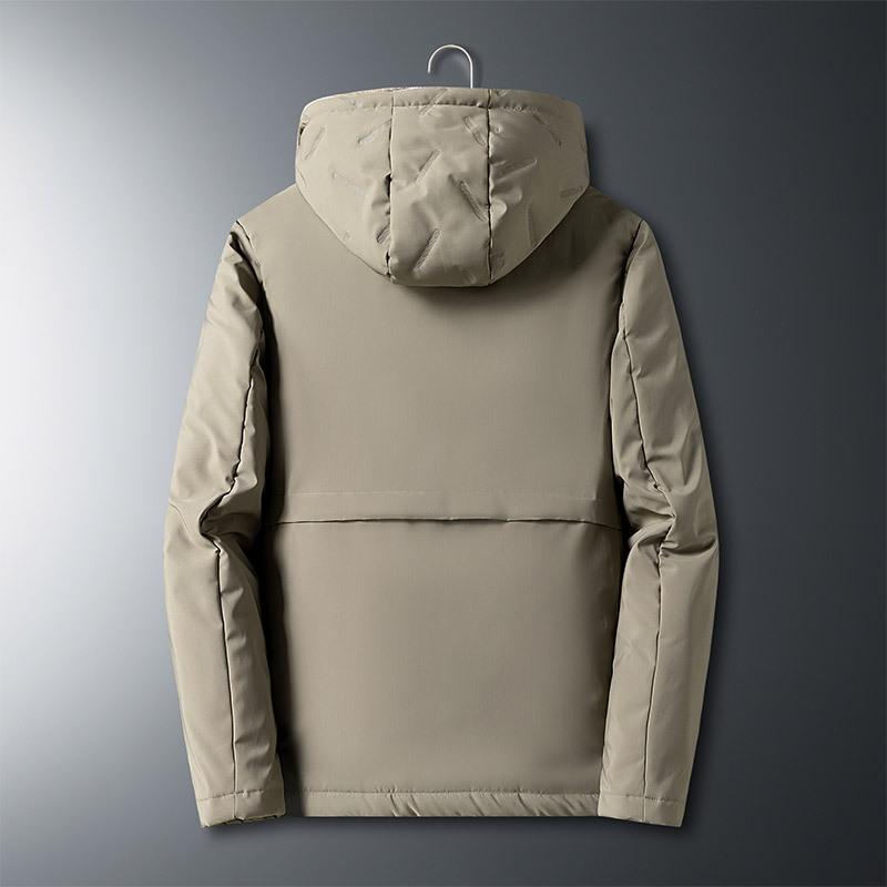 Big Size Men's Winter Lamb Coat with Thick Dad Hooded Middle-aged and Elderly Cotton-padded Coat