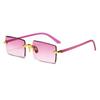 Frameless Trimmed Square Gradual Change Color Marine Sunglasses, Fashionable Ins Street Sunglasses