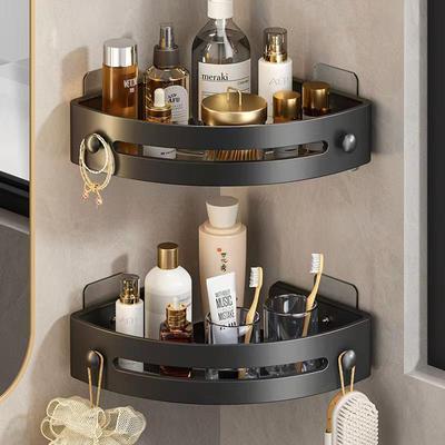 No-Drill Wall-Mounted Bathroom Corner Shelf for Shower & Vanity Storage