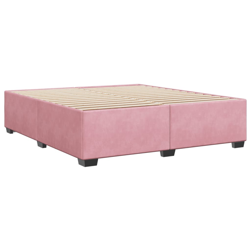 Pink Bed Frame 200x200 cm Velvet