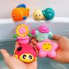 Juguete de Baño para Bebé Juguetes para Nadar en el Agua Dibujos Animados Coche de Goma Blanda Barco Avión Flotador Sonido al Apretar Rociador de Agua Juguetes para Jugar con el Agua para Niños Regalos