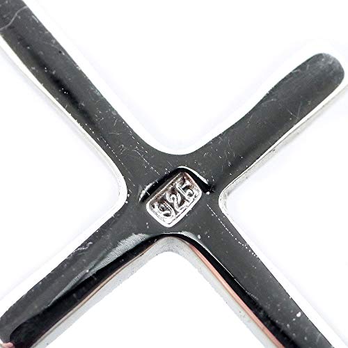 Silver One Sterling Silver 925 Miraculous Medal Virgin Mary & Cross Necklace Pendant Set with Chain for Men, C1 [50cm Length]