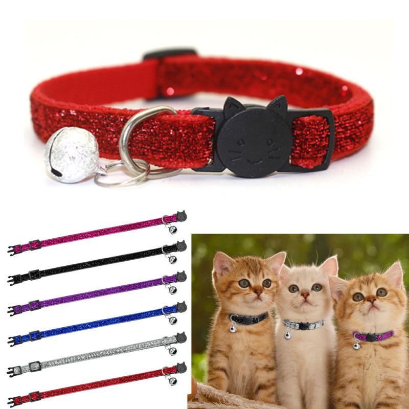 Pet Cat Safety Buckle Dog Small Dog Patch Cloth Bell Shirmmering Adjusted Collar