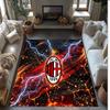 Tappeto in Flanella Stampato AC Milan Antiscivolo Morbido Poliestere Tappeto per Pavimento Tappetino Decorativo da Interno per Camera da Letto Soggiorno Divano Sala Giochi Decorazione Casa