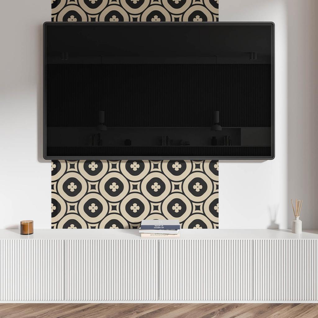 Dekoracyjny Panel Winylowy Ścienny 100X50 Cm Geometryczny Wzór Z Kwadratami