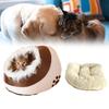 Cozy And Washable Cat Bed With Semi Enclosed Design For All Seasons In Brown And Gray