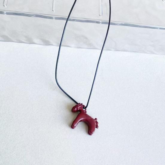 3D Horse Pendant Necklace Enamel Mini Horse Charm Necklace Cute Horse Long Necklace Gift for Men Women Horse Lovers