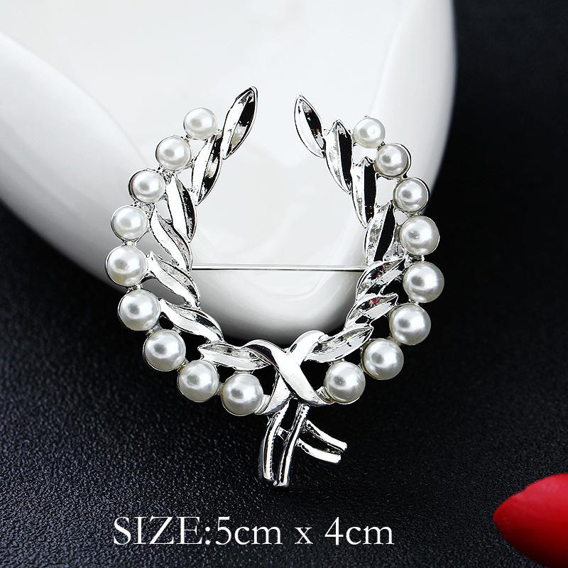Mode Kristall Strass Persönlichkeit Vielseitig Perlenkranz Kleine Brosche Anstecknadel Damen Seidenschal Schnalle