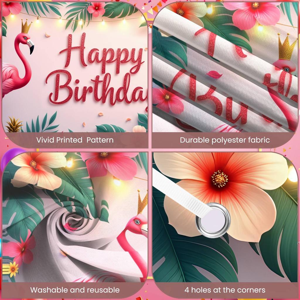 Birthday Background Pineapple Decor Birthday Backdrop Banner Green Palm Leaves Party Background For Birthday Celebration Summer