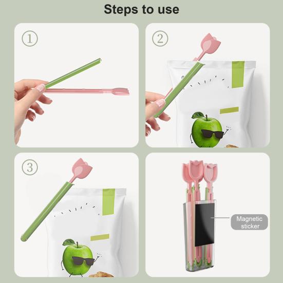 5Pcs Food Bag Clips Tulip Shape Moisture-Proof Sealing Clips Food Snack Storage Sealer Kitchen Fridge Tool
