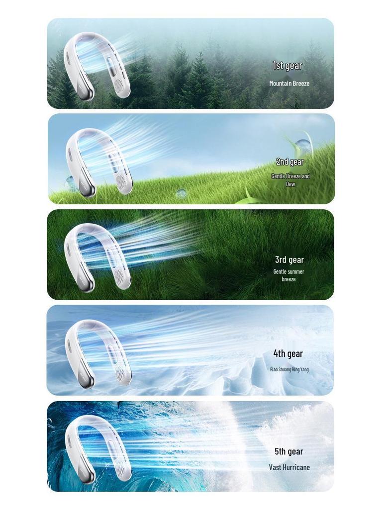 Bladeless Hands-Free Neck Fan: Portable, Wearable, and Perfect for Outdoor Sports
