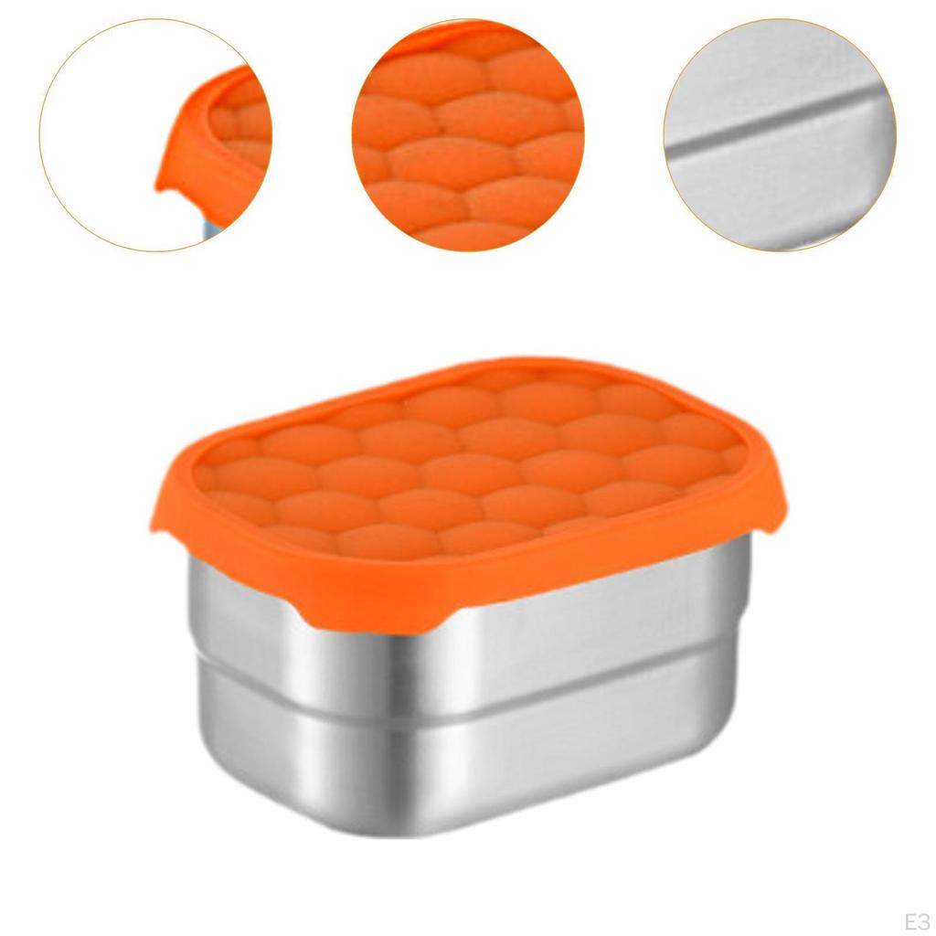 Food Storage Box In Stainless Steel, Versatile Lunch Container for And Pantry Use