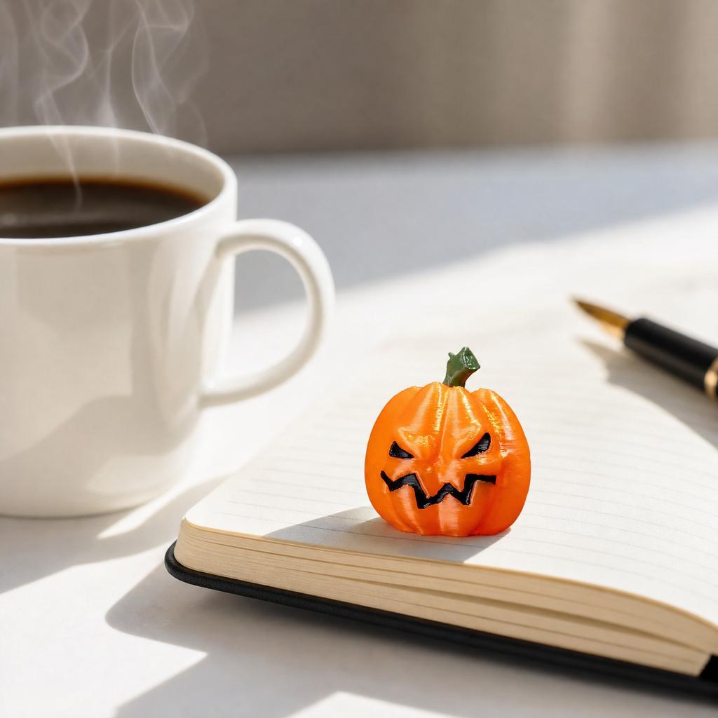 Halloween Pumpkin Statue Decoration - Fall Home Decor for Indoor Outdoor Table Centerpiece