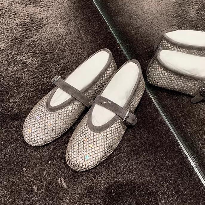 Ballet Shoes - Flat-bottomed Single Shoes for Women, Made of Mesh Material, As Women's Sandals Devotion
