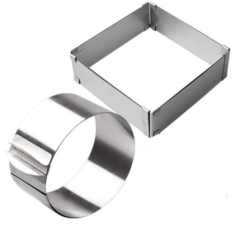 

3D Adjustable Ring Mouse Round And Square Cake Moulds Stainless Steel Baking Mould Kitchen Dessert Cake Accessories Decoration Tool | Cake Moulds