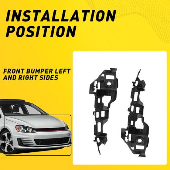 Bumper Bracket For 2015-2016 Volkswagen Golf Front GTI Driver & Passenger Side V