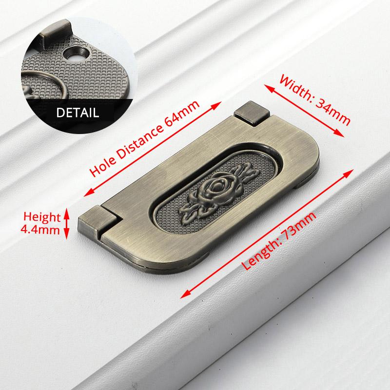 KAK Zinc Alloy Cabinet Knobs and Handles Tatami Hidden Door Handles Kitchen Handles Black Drawer Knobs Furniture Handle Hardware