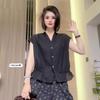 Korean Version of V-neck Flying Sleeve Shirt Women's Summer New Thin Loose Commuter Short Top